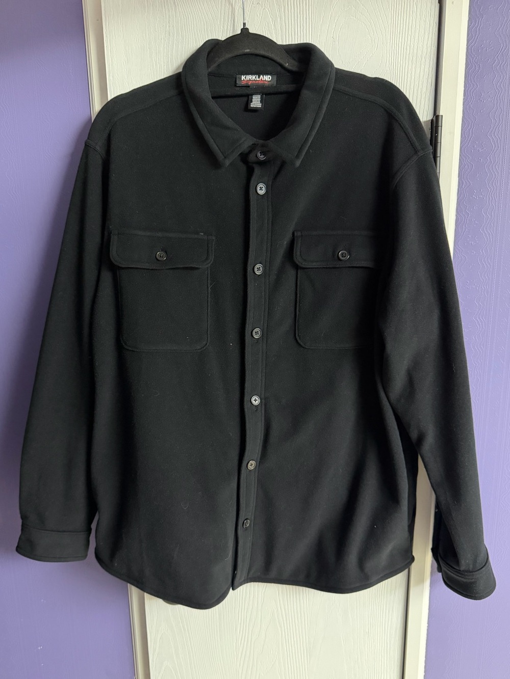 Kirkland Signature Black Lightweight Button-Up Shirt Jacket